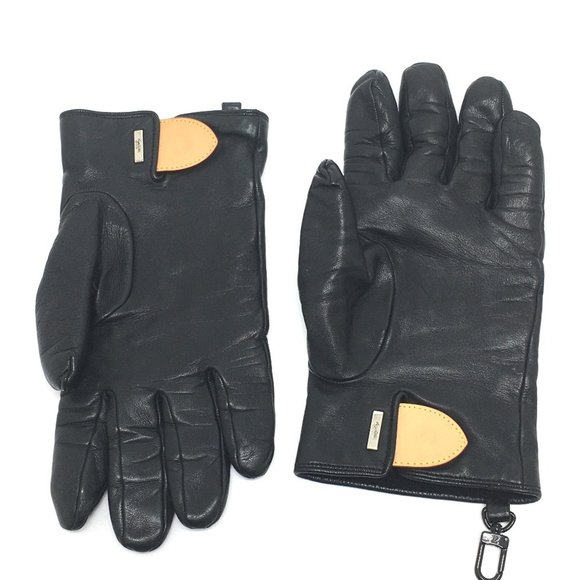 LOUIS VUITTON Black Leather Love Gloves - Picture 1 of 13
